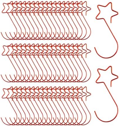 100 Pieces Star Shaped Christmas Ornament Hooks Christmas Tree Hangers Bauble Hooks Hanging Fasteners Made of Metal for Secure Hanging Suitable for Ho, Red - Image 6