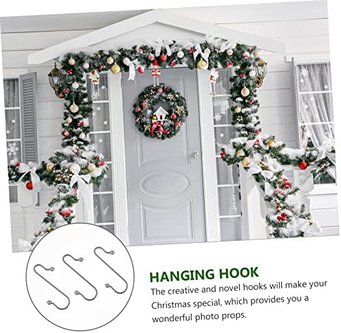 LABRIMP 40pcs Xmas Hanging Hooks Bead Design Multi-Functional Metal Hooks for Christmas Decorations Punch Installation for Baubles and Ornaments Material - Image 6