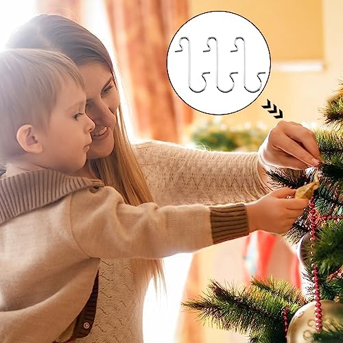 Ornament Hangers, 100 Pack Christmas Hooks for Tree Decorating, Garland Decorations, Silver - Image 6