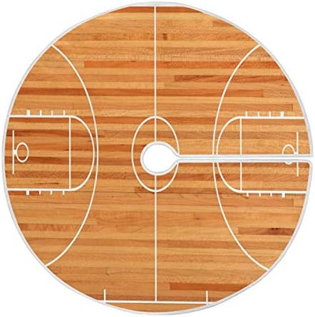 Blueangle 47.2Inch Basketball Court Christmas Tree Skirt Large Round Tree Skirt Polyester Christmas Tree Skirt Christmas Decorations by Blueangle