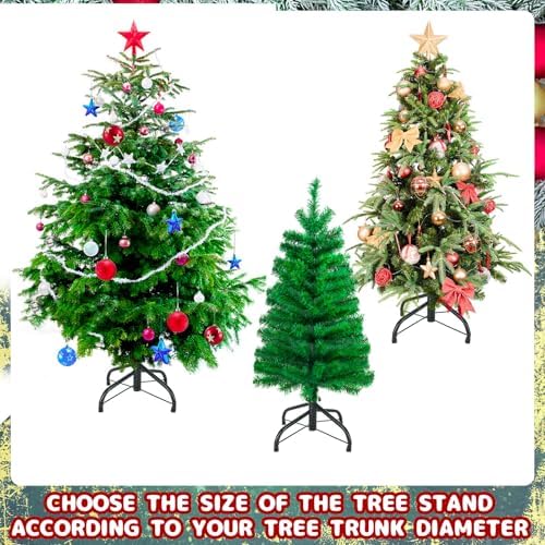 CCINEE Metal Christmas Tree Stand, Universal Folding Xmas Tree Stand 11.8 Inch Replacement Tree Stand Base for 2 Ft to 5 Ft Christmas Artificial Trees Fake Tree???Green - Image 6