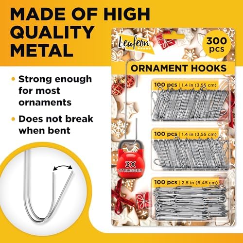 Leafeon 300 Pack Silver Christmas Ornament Hooks for Christmas Tree Decoration ?€? The Best Holiday Ornament Hangers - Image 3
