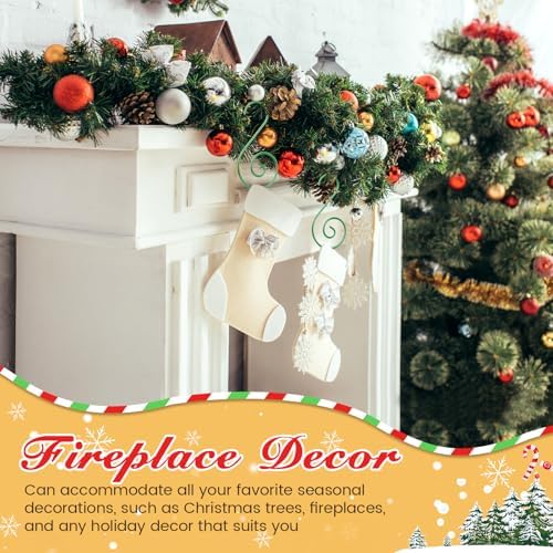 Teenyyou 200 Pcs Christmas Ornaments Hooks, 2 Inch and 3.1 Inch S Shaped Christmas Tree Ornament Hangers Xmas Swirl Metal Hanging Hooks for Xmas Tree Balls Decoration(Green) - Image 4