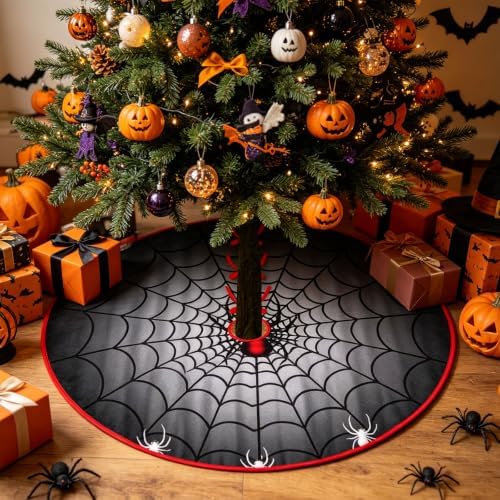 36 Inch Reversible Halloween Thanksgiving Tree Skirt, Double Sided - Image 6