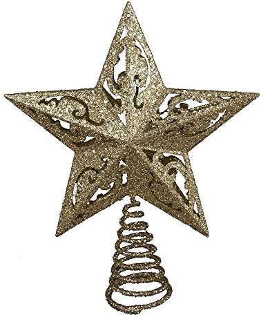 Kurt Adler H9100 8-Inch Gold Glittered 5 Point Star Treetop by KurtSAdler