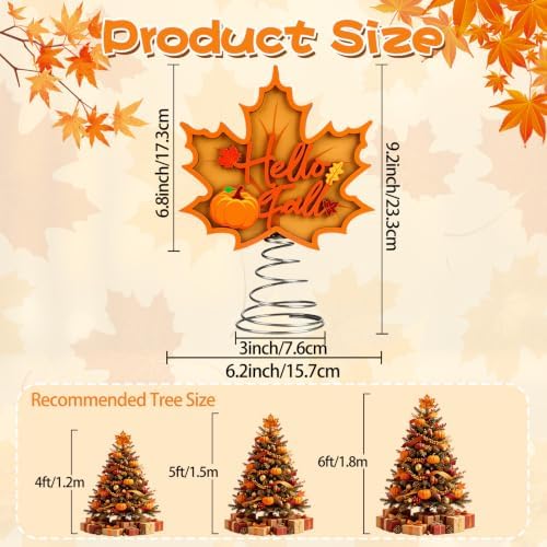 Lighted Maple Leaf Tree Topper for Fall Party Decor Thanksgiving - Image 3