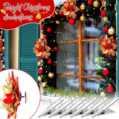 Zeyune 100 Pcs Metal Clips Christmas Ornament 1.18 Inch Alligator Clamps - Image 5