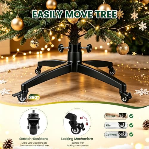 Rolling Christmas Tree Stand with Wheels for Up to 9 FT Artificial Trees - Image 5