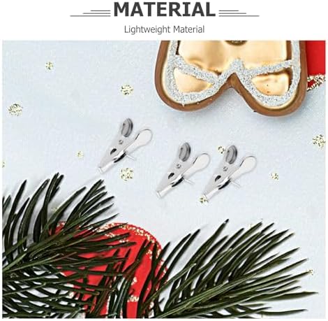 GANAZONO 100pcs Christmas Flower Ornament Clips with Firm Grip and Compact Iron Design, Silver Mini Alligator Clips for Christmas Tree, Wreath Decorations, and Home Gatherings - Image 3