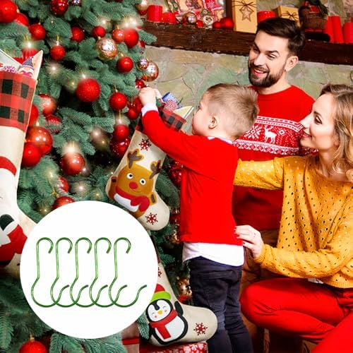 Christmas Ornament Hooks - 100PCS Green Hangers for Christmas Tree Decorations With Storage Box - Image 6