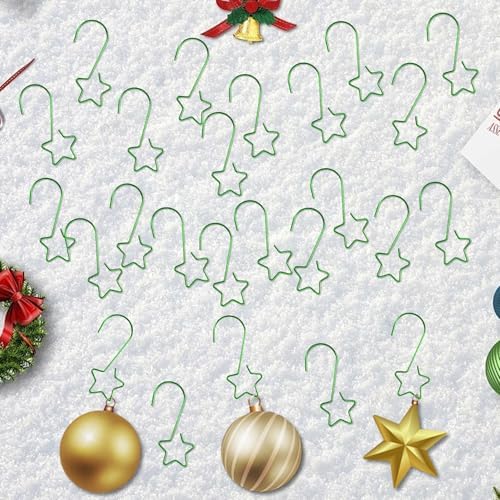 100 PCS Green Ornament Hooks(2 Inch) for Christmas Tree Home Party Decorations Metal Star Ornament Hangers Anchors Xmas Stocking Small Ornaments Ball Bulb Hangings Hooks Pins Clips Decor Indoor - Image 7
