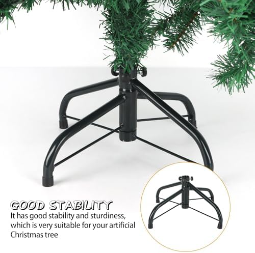 CCINEE Metal Christmas Tree Stand, Universal Folding Xmas Tree Stand 11.8 Inch Replacement Tree Stand Base for 2 Ft to 5 Ft Christmas Artificial Trees Fake Tree???Green - Image 5