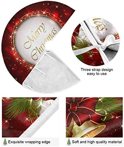 ATTX Christmas Bell Christmas Tree Skirt Home Decoration Large Round Tree Skirt 35.4 Inches - Image 2