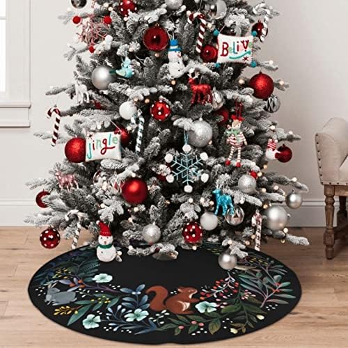 Forest Wreath Christmas Tree Skirt 48" for Xmas Holiday New Year Party Circle Tree Mat Ornaments Decoration - Image 5