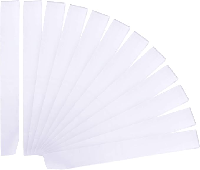 12 Pieces Blank Satin Sashes Plain Sashes Party Accessory for Graduation Wedding Party DIY Supplies(White)