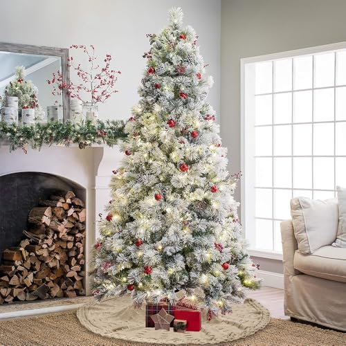 YUJUN 48 Inches Christmas Knitted Tree Skirt Decorations Xmas Large Vintage Beige Chunky Cable Farmhouse Thick Rustic Tree Skirt for Merry Christmas Tree Holiday Home Party Decoration - Image 6