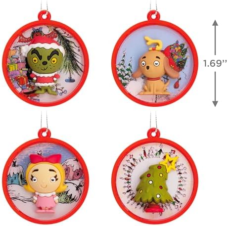Hallmark Dr. Seuss's Grinch Mini Christmas Ornaments, Tiny Set of 4 - Image 4