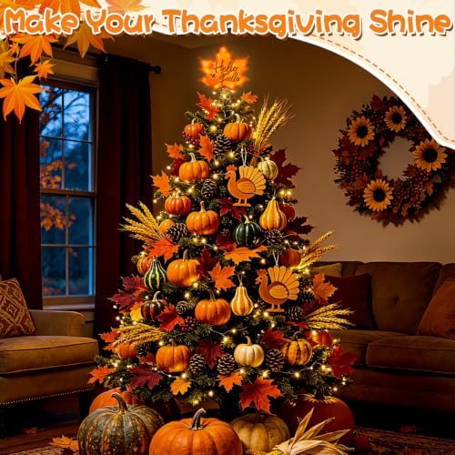 Lighted Maple Leaf Tree Topper for Fall Party Decor Thanksgiving - Image 4