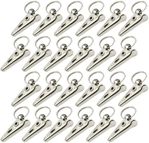 24 Pcs 20mm Metal Alligator Clips Christmas Ornament Clips Crocodile Clamps Christmas Beard Clips Christmas Baubles Hooks Xmas Balls Hangers by UUYYEO