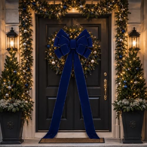 Norme 1 Pcs Dark Blue Extra Large Christmas Tree Topper Bow Decor - Image 6