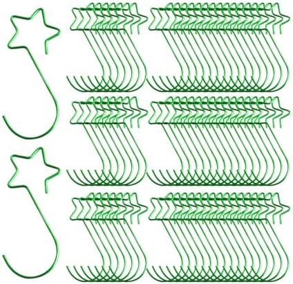 100 Pieces Star Shaped Christmas Ornament Hooks Christmas Tree Hangers Bauble Hooks Hanging Fasteners Made of Metal for Secure Hanging Suitable for Ho, Green - Image 6