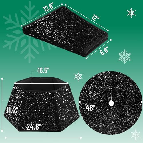 Mr. Pen- Sequin Christmas Tree Skirt and Tree Collar - Image 2