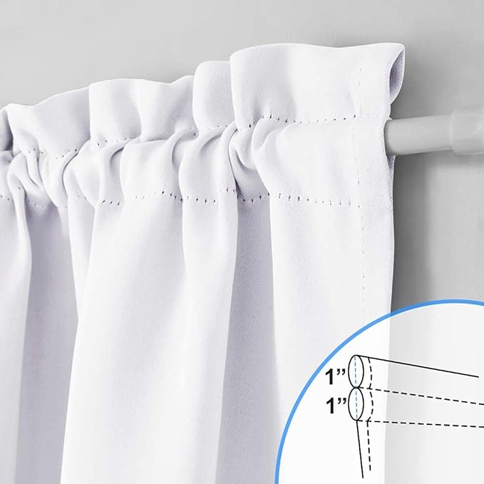 NICETOWN Pure White Sidelight Door Panel - 50% Light Blocking Side Lights Thermal Insualted Curtain and Drapery for Small Bathroom French Front Back Door(1 Panel, 25" Wide x 40" Long)