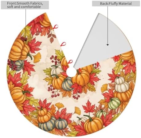 Fall Pumpkin Maple Leaf Christmas Tree Skirt, 48 inch (Color 1, 48") - Image 4