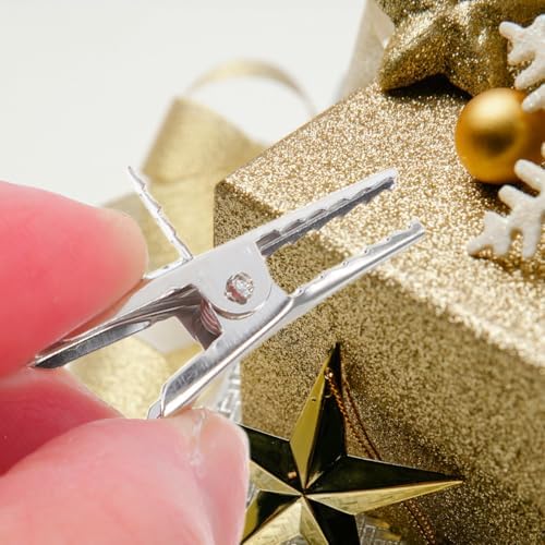 50Pcs Christmas Ball Ornament Clips Iron Metal Alligator Clips Spring Clamps Test line Crocodile Clip Baubles Hooks Hanger for Christmas Tree Decoration - Image 5