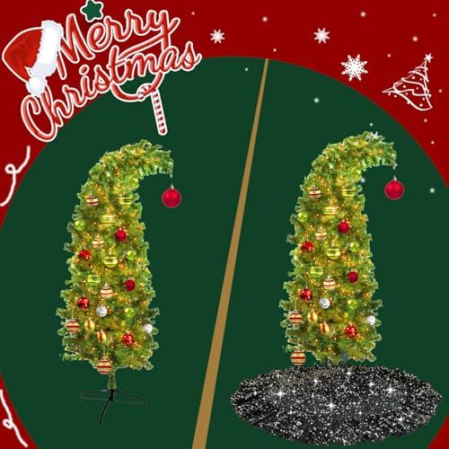 Black Tree Skirt Halloween Christmas Tree Skirt Ruffle 45 Inch - Image 6