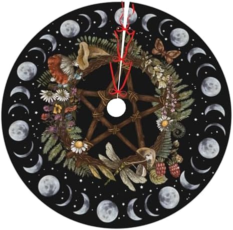 Moon Cycle Witchy Star Magic Mushroom 36 Inch Christmas Tree Skirt by AIMASTZ