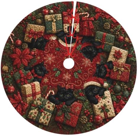 Christmas Cats Tree Skirt Tree Mat for Xmas Holiday Party Decorations Indoor Outdoor 36 Inch by Unknown