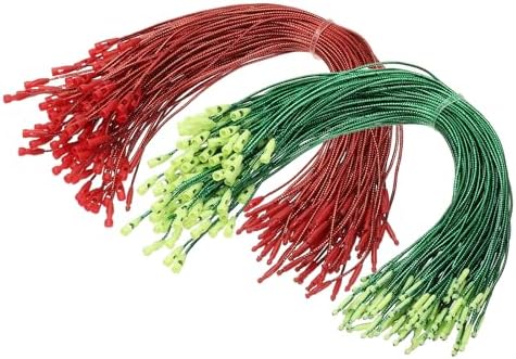 PATIKIL Christmas Ornament Hooks, 200 Pcs LED String Light Hanging Cable Holiday Decor Gift Tag Hanger with Snap Lock for Valentine's Halloween, Red, Green by PATIKIL
