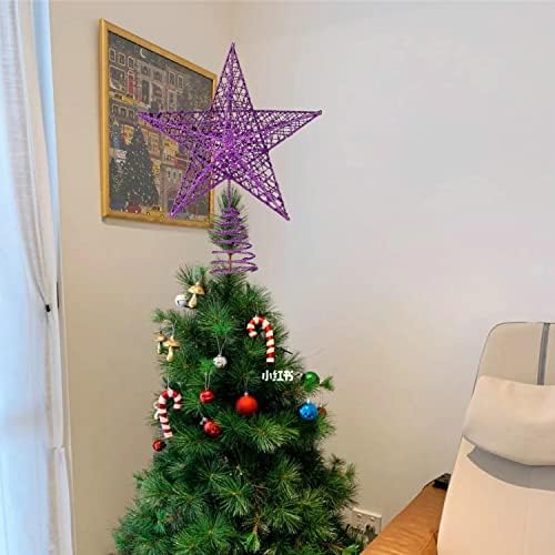 BinaryABC Iron Christmas Tree Star Topper,20cm Glittering Tree Topper - Image 2