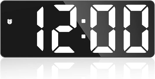 AMIR Digital Alarm Clock, Upgraded Small Digital Clock, Digital Clock Large Display, Dimmable Snooze DST 12/24H, Desk Clock for Home School Office