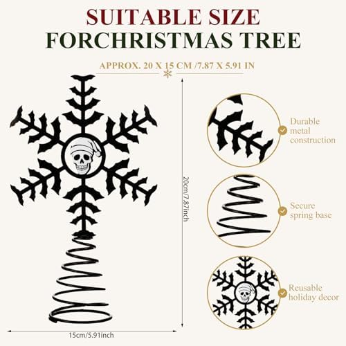 Soulchen Christmas Snowflake Tree Topper Metal Gothic Halloween Decor - Image 2