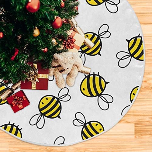 Blueangle Flying Bumble Bees Christmas Tree Skirt - 35.4 inches Large Tree Skirt, Tree Holiday Decorations for Christmas Decorations Xmas Ornaments - Image 5
