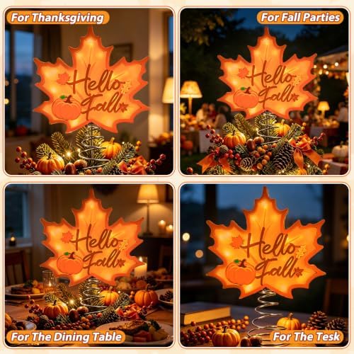 Lighted Maple Leaf Tree Topper for Fall Party Decor Thanksgiving - Image 6