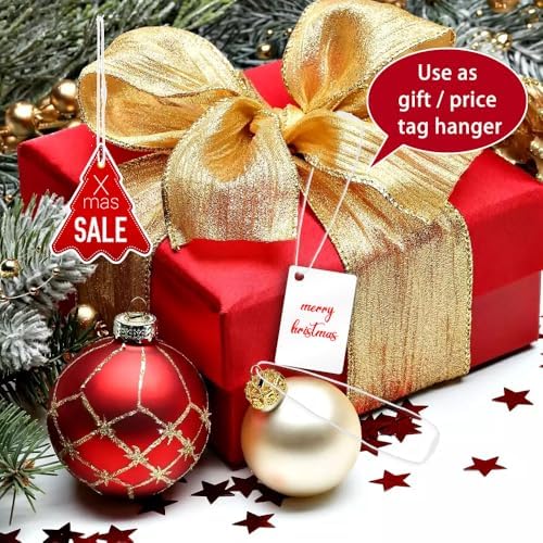 Christmas Ornament Hangers String, 100 Pcs PreCut Ornament Hook for Christmas Trees, Ornament String White, Safe Ornament Ribbon Hangers for Xmas Holiday Party Hanging Decorations with Snap Fastener - Image 6