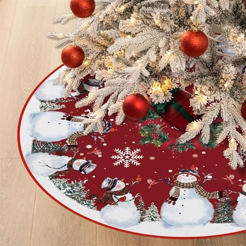 Snowman Christmas Tree Skirt 48 Inches - Image 5