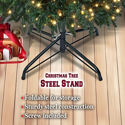 Replacement Christmas Tree Stand for Artificial Trees, Folding Christmas Tree Base for 4 Ft to 6 Ft Artificial Trees, Fits 0.5-1.25 Inch Tree Pole, Green - Image 4
