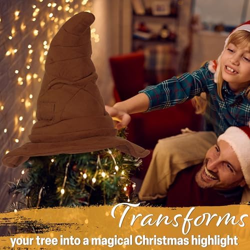 Get Trend Harry Potter Gifts Christmas Tree Topper, Sorting Hat Hogwarts Christmas Decorations, Home Office Indoor Xmas Tree Decor Secret Santa - Image 2