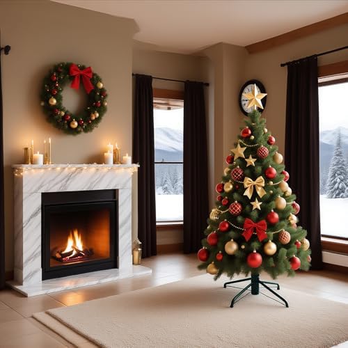 Metal Christmas Tree Stand, 16.5 Inch Folding Xmas Tree Stand Replacement Tree Stand Base for 3 Ft to 6 Ft Christmas Artificial Trees Fake Tree, Green - Image 6