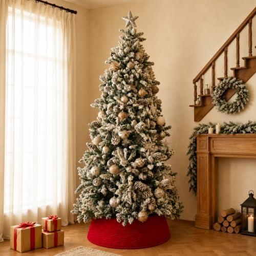 Noiclub Knit Christmas Tree Collar, Christmas Tree Skirt, Cream, 23-30 in - Image 5
