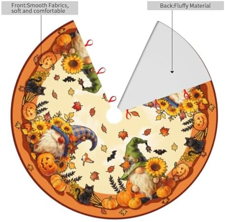 Fall Tree Skirt 30" Pumpkin Tree Topper Halloween Tree Mat Christmas Skirt - Image 5