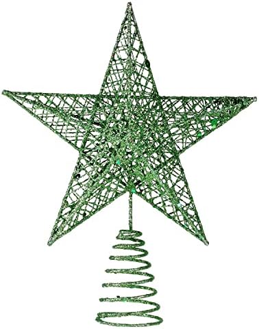 BinaryABC Iron Christmas Tree Star Topper,20cm Glittering Tree Topper by BinaryABC