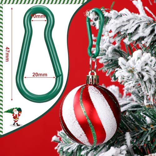 Beeveer 100 Pcs Christmas Ornament Hooks Forest Green Plastic S Shape - Image 2