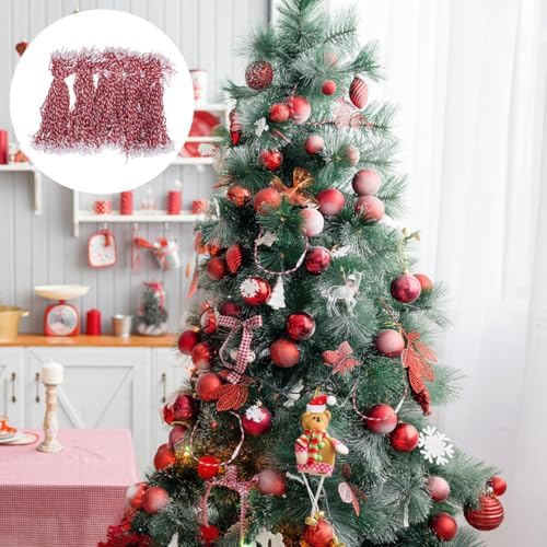500pcs Christmas Ornament Ties: Ropes Cotton Ropes Hooks Hangers Rustic String Tree for Christmas Xmas Decorations???red??? - Image 3