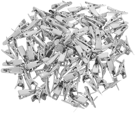 100pcs Silver Alligator Clips for Christmas Flower Ornaments with Lightweight Iron Material and Compact Design, for DIY Crafts and Different Holiday Decoration Occasions by OATIPHO