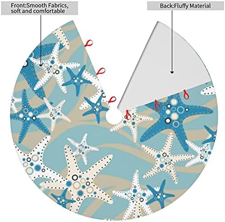 Christmas Tree Skirt 48 Inch Starfish Holiday Decorations for Festive Party Indoor Outdoor Xmas Ornaments - Image 2